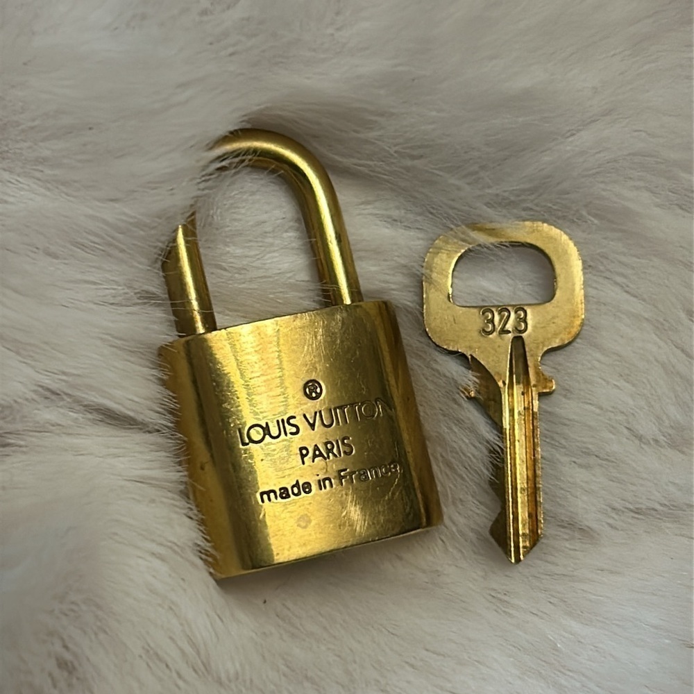 Authentic Louis Vuitton Gold Brass Lock & Key set; see listing for numbers - Picture 4 of 4